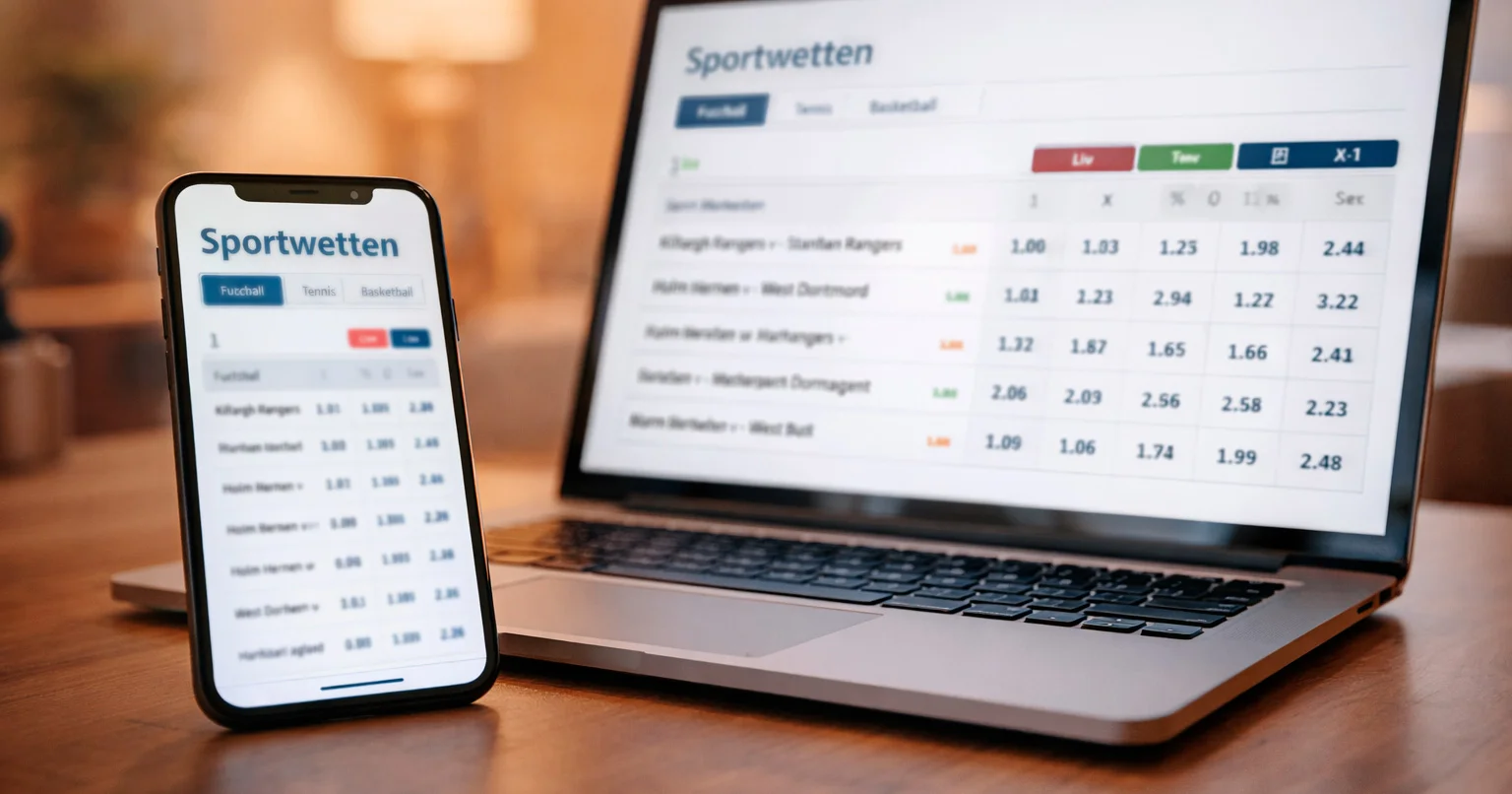 Moderne Sportwetten-Plattform auf Desktop und Smartphone